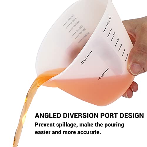 500ml Large Silicone Measuring Cups, Gartful 2-Cup Resin Mixing & Pouring Cups for Epoxy, Resin Jewelry Making, Nonstick Reusable Craft Measuring Gartful