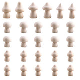 Woohome 26 PCS Wooden Mushroom Various Sizes Natural Unfinished Mushrooms Wooden Peg Figures, Natural Unpainted Wood Figures Decorative for Arts and Woohome