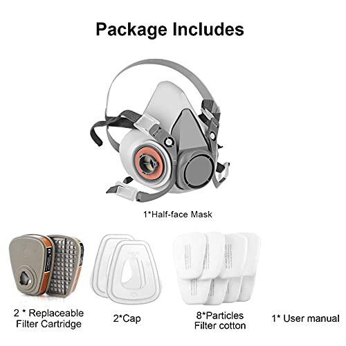 Active Carbon Gases Chemicals Respirator - for Vapors, Paint, Dust,Formaldehyde, Sanding, Polishing, Spraying,Machine Polishing and other Work Panbear