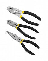 Stanley 3 pc. Drop Forged Steel Pliers Set 6 in. L Black/Yellow WoodArtSupply