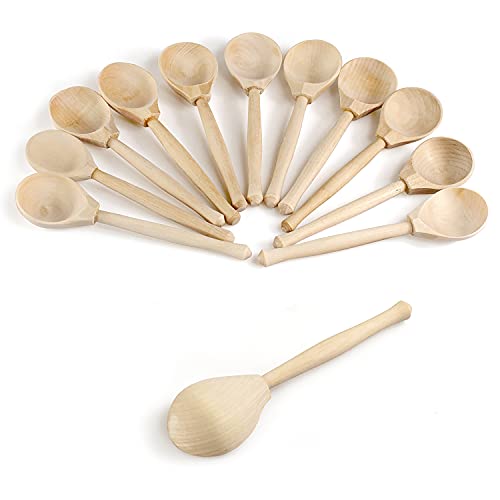 Ulanik Unfinished Wooden Spoons Toddler Montessori Toys for 3 Year Old + Kids Fine Motor Toys for Scooping & DIY Painting Pyrography Decoupage Crafts