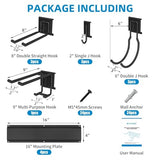 TICONN Garage Organization Tool Storage Utility Rack, Heavy Duty Wall Mounted Hanger Organizer System for Shed Garden Yard Tools, Ski Gears, Broom, TICONN