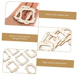 Operitacx 20pcs Small Photo Frame Wooden Shapes to Paint Blank Graffiti Cutouts Unfinished Wood Slices Undyed Photo Frame Pendants Wooden Picture Operitacx