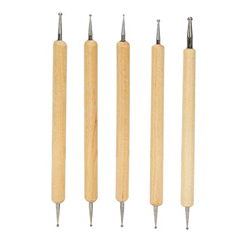 8Pcs DIY Hand-Made Leather Craft Carving Stylus Tool Spoon Double Head Point Drill Pen Kit Set Stainless Steel Sculpting Set Convenient Steel Tip