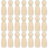 JAPCHET 50 Pack 3-1/2 Inch Large Wooden Peg Dolls, Unfinished Wooden Jumbo Peg People Wood Doll Bodies Figures for Painting, DIY Art Craft Projects, JAPCHET