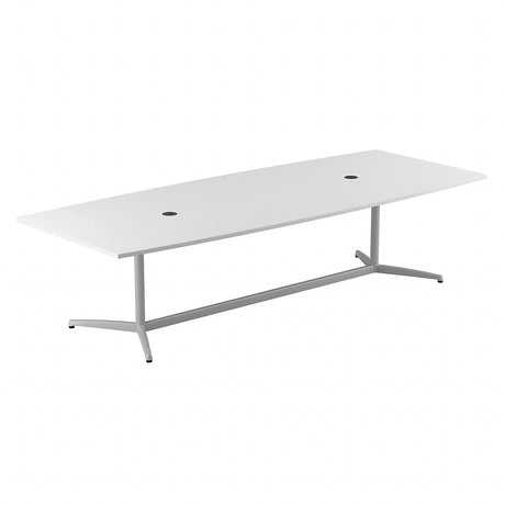 Bush Business Furniture Conference Table for 8-10 People | Boat Shaped 10 FT Engineered Wood Meeting Desk with Sturdy Metal Base for Office Bush Business Furniture