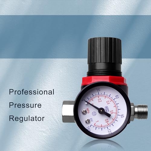 HVLP Air Gravity Spray Gun Set, Aflybltol 2 Pcs Sprayer Paint Gun Kit，1.4mm 600ml&0.8mm 125ml Automotive Paint Gun with Locking Air Pressure Aflybltol