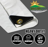 8'x20' 12 mil White Tarp Extra Heavy Duty 3 Ply Reinforced Canopy 6 oz (Approximate 7’.6 x 19’.6) DAY STAR SHADES