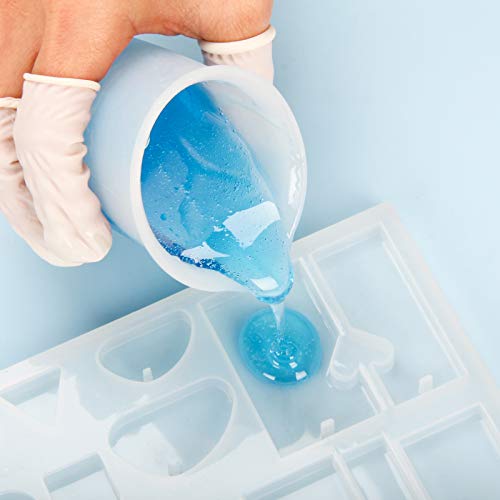 Silicone Resin Measuring Cups Tool Kit- Nicpro 250 & 100 ml Measure Cups, Silicone Popsicle Stir Sticks & Spatula, Pipettes, Gloves for Epoxy Resin Nicpro