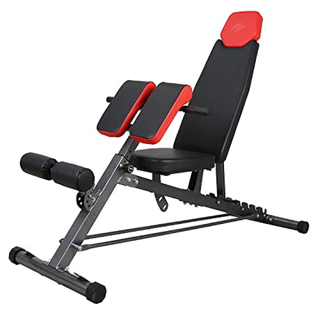 Finer Form Multi-Functional FID Weight Bench for Full All-in-One Body Workout – Adjustable weight bench for Hyper Back Extension, Roman Chair, Sit up FF Finer Form