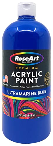 RoseArt Acrylic Paint Ultramarine Blue 32oz Bottle - WoodArtSupply