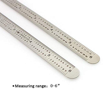 WeldingStop 6 in Machinist Ruler Scale 5R 10ths 1/100 1/32 1/64 Graduation Flexible Decimal Inch Steel Rule - WoodArtSupply