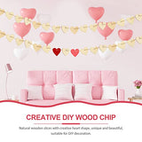 Abaodam 200PCS Wood Heart Cutouts with 10M Ropes Unfinished DIY Wooden Heart Crafts Valentine Heart Hanging Ornaments Abaodam