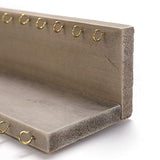 BYHER Wall Mounted Jewelry Organizer with 24 Hooks - Rustic Wood Shelf Jewelry Display - Storage for Necklaces, Bracelets, Earrings, Bows (24 Hooks) BYHER