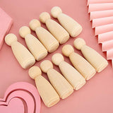 zjchao Wooden Peg Doll Bodies, 10pcs 65mm Unfinished People Shapes Wooden People Bodies Angel Dolls for DIY Craft, Female zjchao
