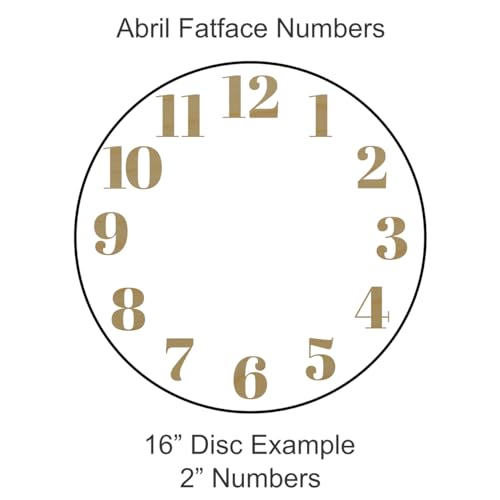 Unfinished Wood Clock Number Set in Abril Fatface Font, Available in a Variety of Sizes and Thicknesses (2 Inch Tall, 1/8" Thickness) - WoodArtSupply