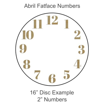 Unfinished Wood Clock Number Set in Abril Fatface Font, Available in a Variety of Sizes and Thicknesses (2 Inch Tall, 1/8" Thickness) - WoodArtSupply