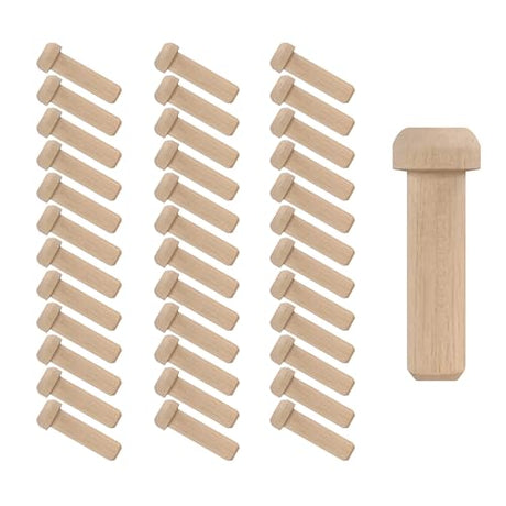 ILOT Wood Axle Pegs, 1-3/8-inch Fits 3/8-inch Hole Pack of 100 Mini Wooden Pegs for Train Car Wheel Craft Woodworking Pegboard ILOT