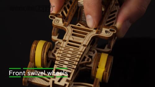 WOODEN.CITY Bolid Car Model Kit 3D Wooden Puzzles - Wooden Models for Adults to Build and Paint It Yourself - Wooden 3D Puzzles for Adults - Model WOODEN.CITY