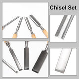 CNBTR Carbon Steel Carving Firmer Gouge Semicircle Wood Chisel Set DIY Woodworking Handle Carpentry Tools Pack of 4 CNBTR