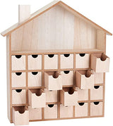 BRUBAKER Wooden Advent Calendar to Fill with 24 Drawers - DIY Unfinished Christmas Calendar for Painting, Crafting and Self-Design - Christmas House BRUBAKER