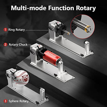 ORTUR YRC1.0, Y-axis Rotary Chuck for Most Laser Engravers, Jaw Chuck Rotary, Y-axis Rotary Roller Engraving Module for Engraving Cylindrical