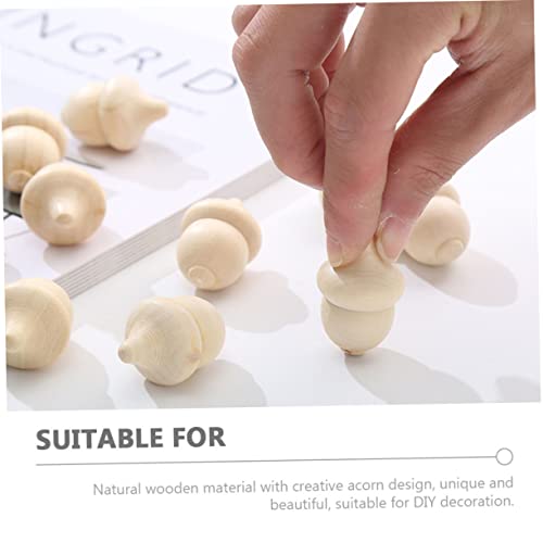 Vaguelly 30pcs Woody Acorn Christmas Doll Wood Bowl Christmas Tree Tiny Acorns Decor Woodpecker Doll Wooden Bowls for Food Unfinished Wooden Acorn Vaguelly