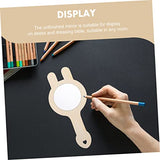 KALLORY 6pcs Wooden Mirror Unfinished Mirror Toys Childrens Arts Toy Small DIY Mirrors Wooden Drawing Mirrors Handheld Makeup Mirror Bathroom Vanity KALLORY