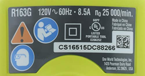 Ryobi R1631K 1-1/2 Peak HP 8.5 Amp LED Lit Corded Router Including 3 Piece Bit Set (w/ Tool Bag) Ryobi