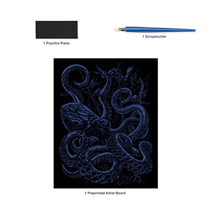 Royal and Langnickel Glow in Dark Engraving Art, Octopus - WoodArtSupply