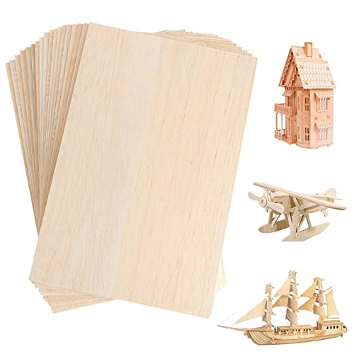 20 Pack Balsa Wood Sheets, 8”x12”x1/16”, Thin Natural Unfinished Wood for Crafts, Hobby, Model Making, Wood Burning and Laser Projects, School MIVIDE