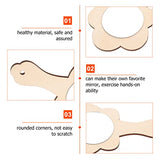 Tofficu 8pcs DIY Wooden Handle Mirror Unfinished Blank Wood Hand Mirror Handheld Mirror Toys Flower Shape Vanity Makeup Mirror Travel Pocket Makeup Tofficu