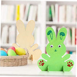 FUNOMOCYA 2 Sets Handmade Rabbit Material Unfinished Wood Decor DIY Bunny Decoration DIY Bunny Table Decor Blank Bunny Wood Decor Ornament Bunny Wood FUNOMOCYA