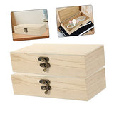 COHEALI 2pcs Box Blank Storage Box Makeup Case Organizer Earring Organizer Box Jewelry Organizer Clear Wooden Jewelry Case Unfinished Wood Box Wooden COHEALI