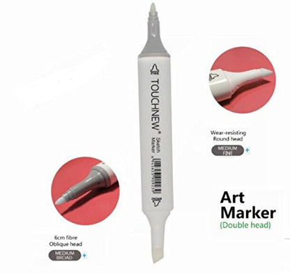 12 Colors Grayscale Art Marker Pen Double-Ended Sketch Markers Alcohol Based Ink Neutral Gray Tones Art Supplies (12 Colors Cool gery style) - WoodArtSupply