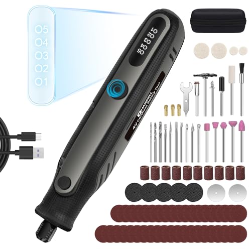 HARDELL Mini Cordless Rotary Tool 4V, 5-Speed Rotary Tool Kit with 86 Accessories, Power Rotary Tool for Cutting, Engraving, Sanding, Drilling, HARDELL