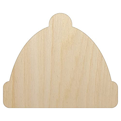 Beanie Winter Hat Unfinished Wood Shape Piece Cutout for DIY Craft Projects - 1/8 Inch Thick - 6.25 Inch Size Sniggle Sloth