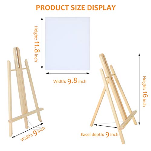 Easel & Canvas Sets 52 Pcs Painting Supplies(4 PCS Easels+4 PCS Canvases+ 40 PCS Brushes+4 PCS Palettes)16 Inch Tabletop Easel Wooden Art Easel for - WoodArtSupply