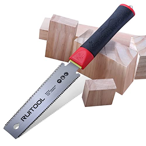 RUITOOL Japanese Hand Saw 6 Inch Pull Saw Double Edge SK5 Flexible Blade 11/17 TPI Non-slip Handle Flush Cut Saw Wood Saw for Woodworking Tools - WoodArtSupply