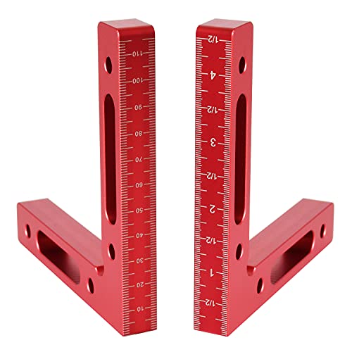 Mocoum Aluminium Alloy 90 Degree Positioning Squares 4.7" x 4.7"(12x12cm) Right Angle Clamps Woodworking Carpenter Tool Corner Clamping Square for - WoodArtSupply