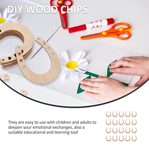 Sewroro 24pcs Horseshoe Shape Wood Cutouts for Crafts Unfinished Wooden Horseshoes DIY Painting Discs Slices Small Cowboy Party Decorations Sewroro