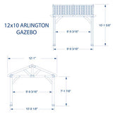 Backyard Discovery Arlington 12x10 All Cedar Gazebo, Walnut, Insulated Steel Roof, Water Resistant, Wind Resistant up to 100 MPH, Withstand 6,391 lbs Backyard Discovery