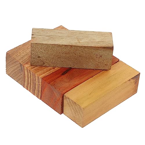VILLCASE 5pcs Carved Wood Unfinished Wood Whittling Blocks Wood Square Block Wood Working Whittling Kit Floral Wooden Wood Carving Kits Decorating VILLCASE