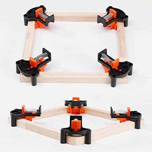 60/90/120 Degree Multi Angle Pro Corner Clamp for Woodworking Set of 4, Adjustable Spring Loaded Right Clamp Tools, Carson Carpentry, Frame Cabinet NAYE