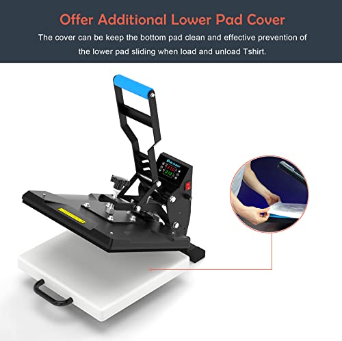 15“x15" High Pressure Heat Press Machine for T Shirts, Digital Industrial Sublimation Printer for Heat Transfer Vinyl Delclynee