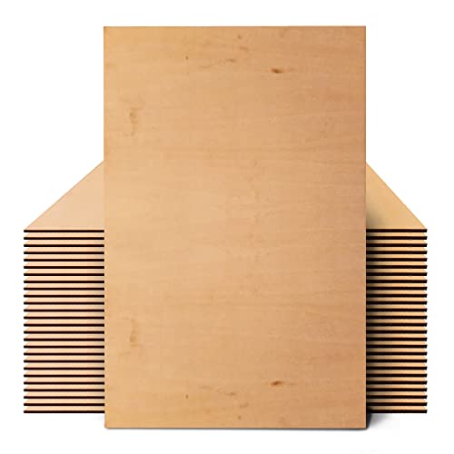 Art Creations Basswood Sheets Rectangular Unfinished Wooden Board, 25 Pack Thin Wood Sheet Plywood Board for Crafts, Architectural Models, Wooden