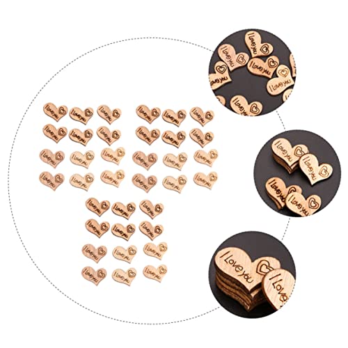 Yardenfun 200pcs Heart Shaped Wood Chips Wooden Embellishments Wood Heart Guest Book Heart Charm Unfinished Wooden Heart Cutouts Wood Discs for - WoodArtSupply