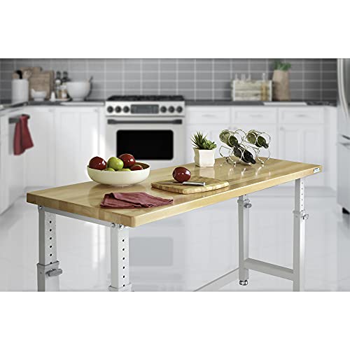 Seville Classics Heavy-Duty Wood Top Workbench Height Adjustable Desk, 72", Granite Grey Seville Classics