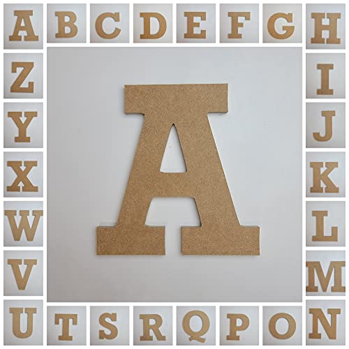 18" Wooden Craft Letter J Unfinished, Rockwell Font, Craft Cutout 1-4" MDF - WoodArtSupply