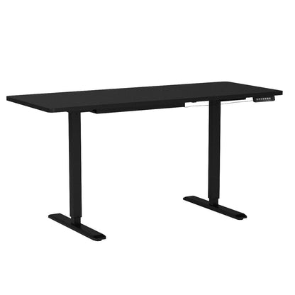 VIVO Electric Height Adjustable 60 x 24 inch Memory Stand Up Desk, Black Solid One-Piece Table Top, Black Frame, Standing Workstation with Preset